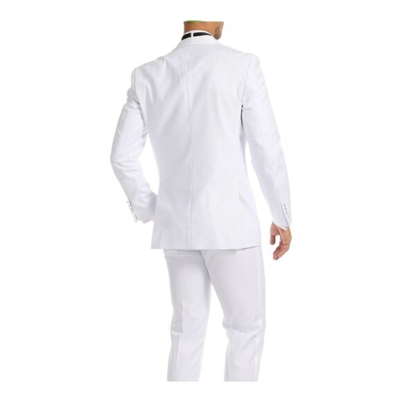 FERRECCI MEN'S RENO WHITE SLIM FIT SHAWL LAPEL 2 PIECE TUXEDO. RENO - Picture 5 of 11